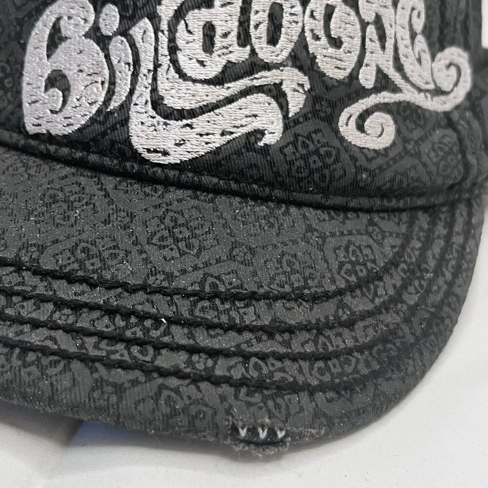 Vintage Billabong Snapback Hat Geometric Embroidered Rope Stitching Black